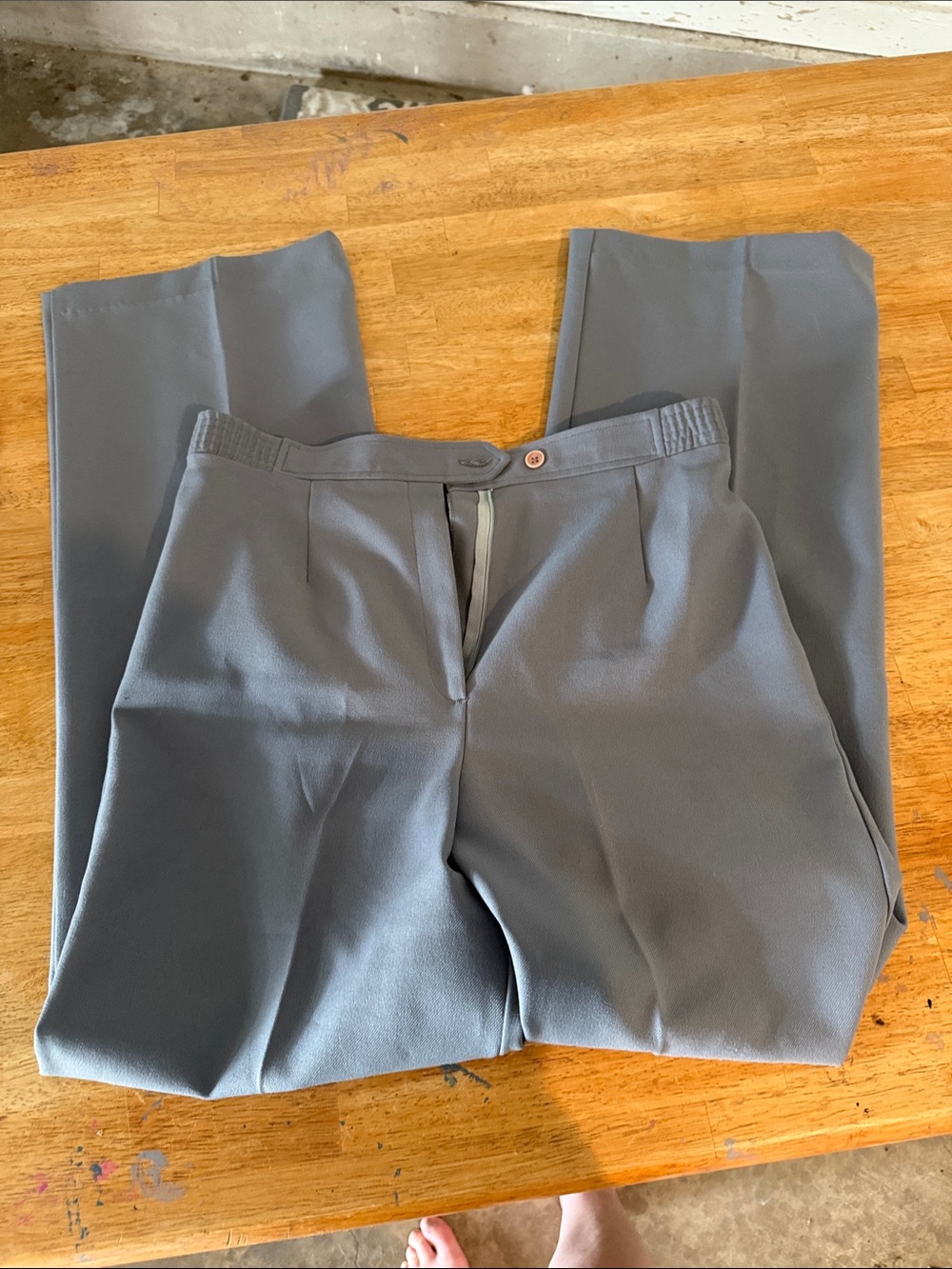 Classic Straight-Leg Dress Pants in Slate Gray